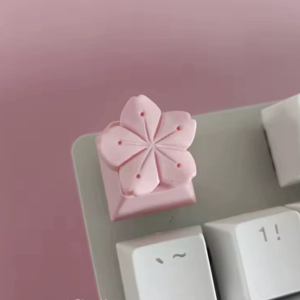 Cute Pink Sakura Flower PBT Keycap for OEM Mechanical Keyboard “+” Switches